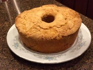 Image of a freshly baked peach pound cake