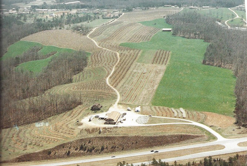 Aerial photo of Jaemor Farms in 1985