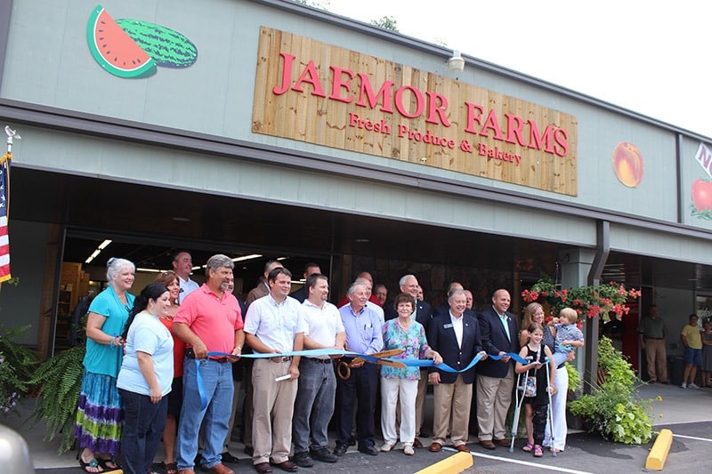 Image of storefront grand opening of banks crossing