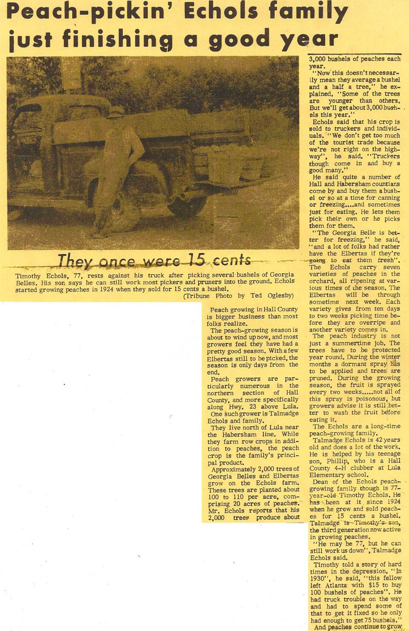 Newspaper clipping with image of Timothy Echols in front of a truck