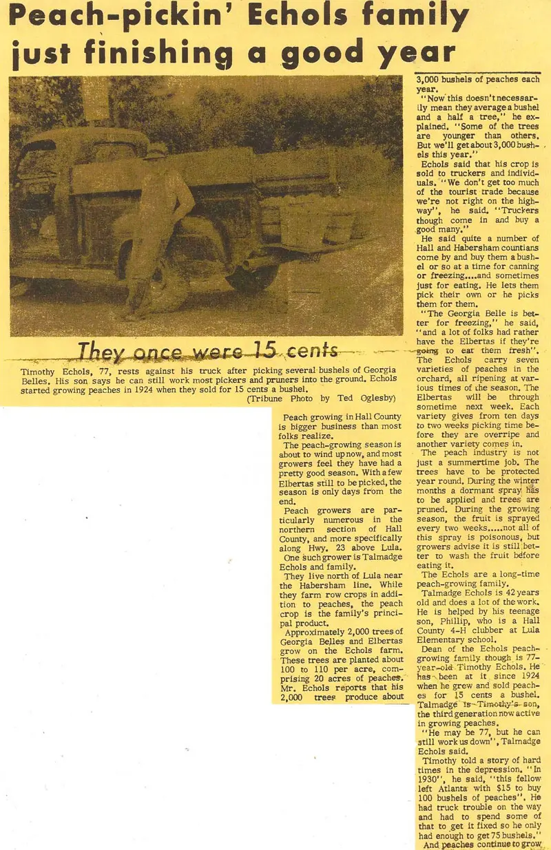Newspaper clipping with image of Timothy Echols in front of a truck