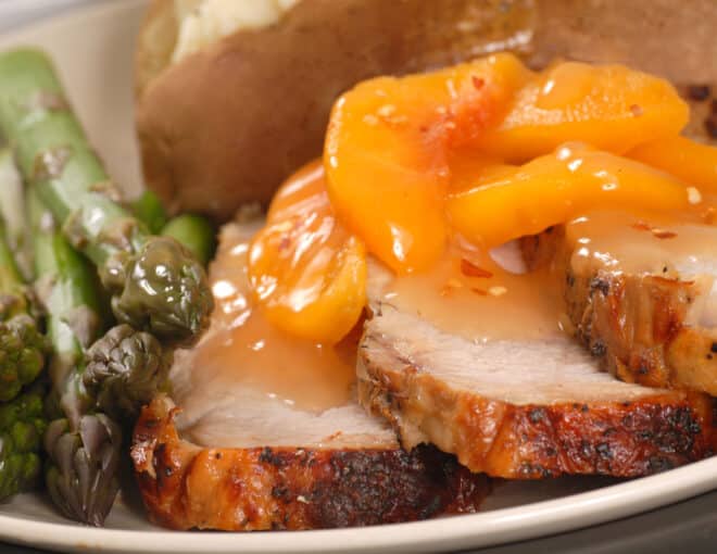 peach glazed pork loin