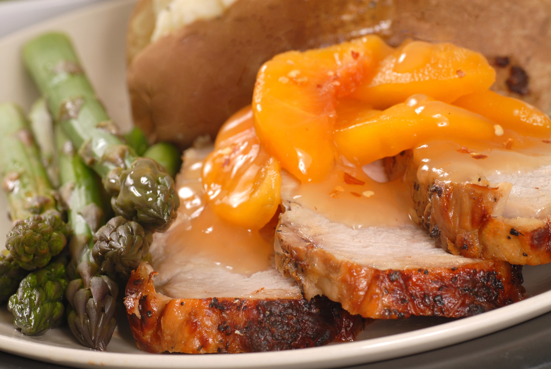 peach glazed pork loin