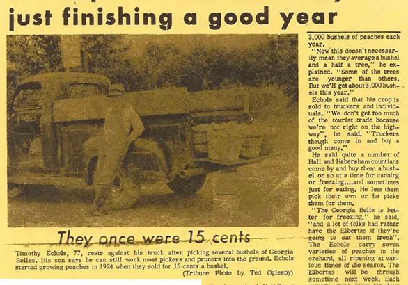 Newspaper clipping with image of Timothy Echols in front of a truck