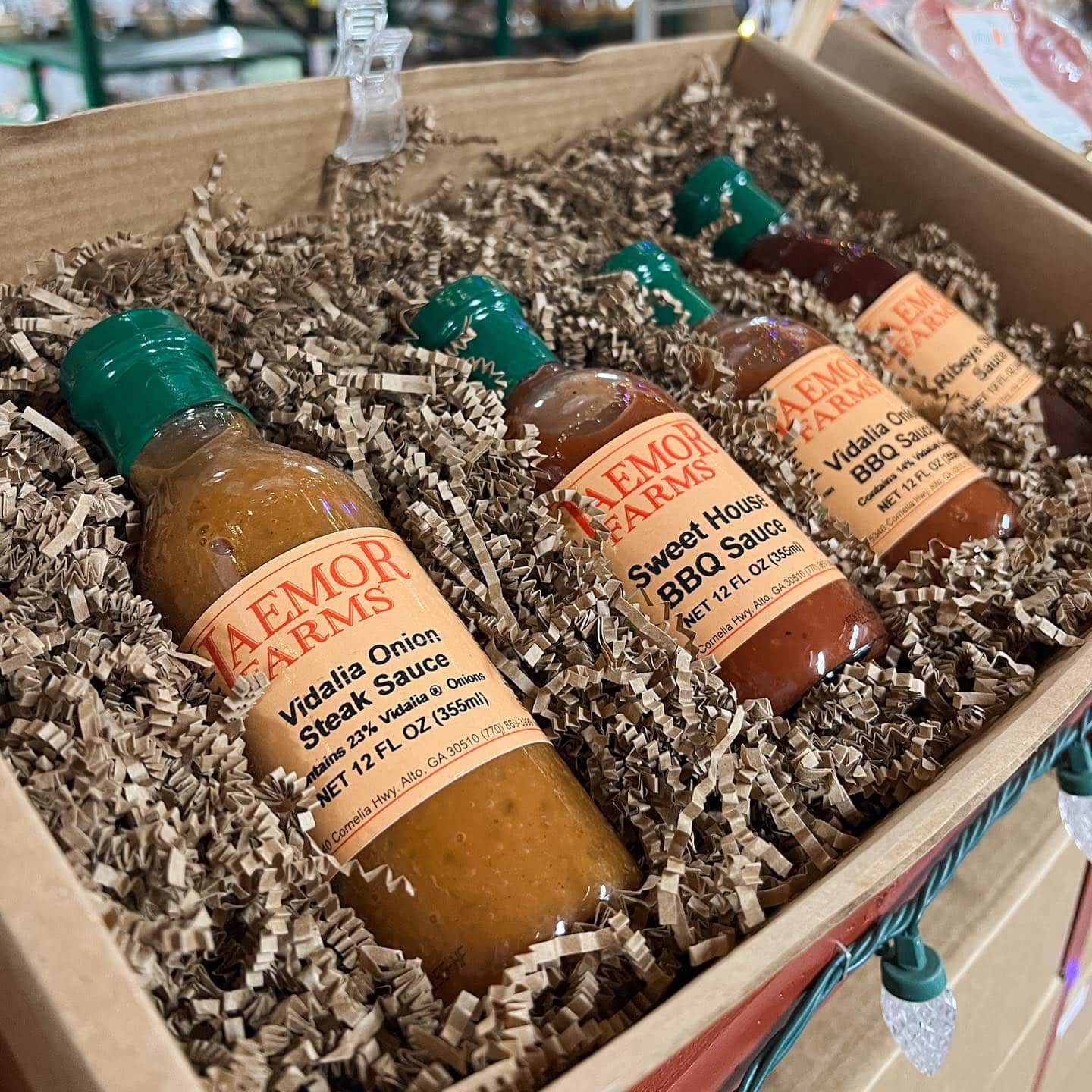 sauce gift box from the market at Jaemor Farms