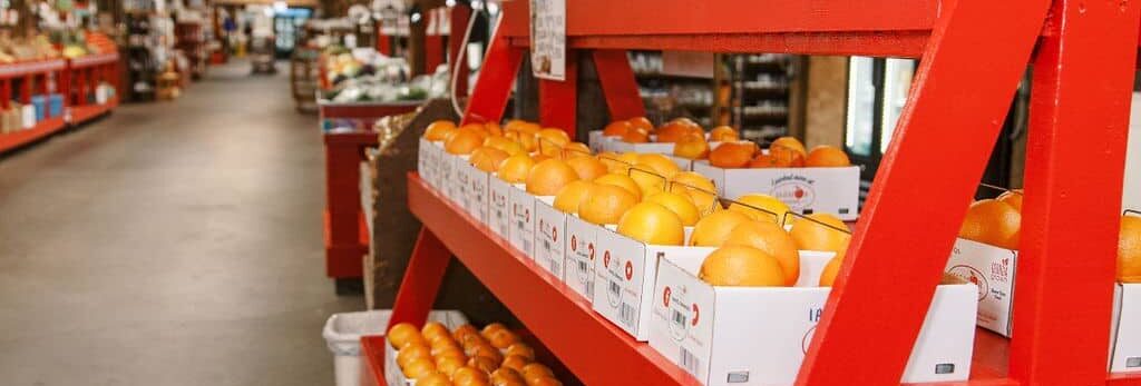 oranges for sale in the market at Jaemor Farms
