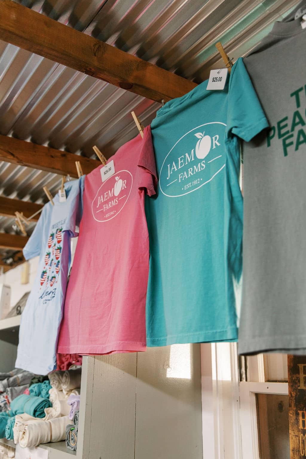 Jaemor Farms t-shirts from the market at Jaemor Farms