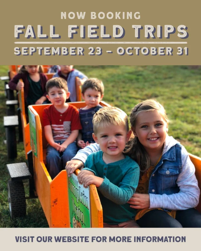 Heads up, teachers 👋 We know you're soaking up the last few days of summer break (and we don't blame you one bit). ⠀
⠀
Just a reminder 🔔 We are now booking 2025 Fall Field Trips! Join us for an exclusive hands-on farm experience, where all ages will gain knowledge about Georgia agriculture. Visit our website to learn more and request a date. Our schedule will fill up fast! We can't wait to see you this fall 📚🌽✏️🍎